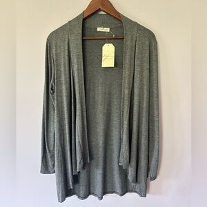 Prospect Blvd, Open Front Drape Cardigan, Grey, Size L